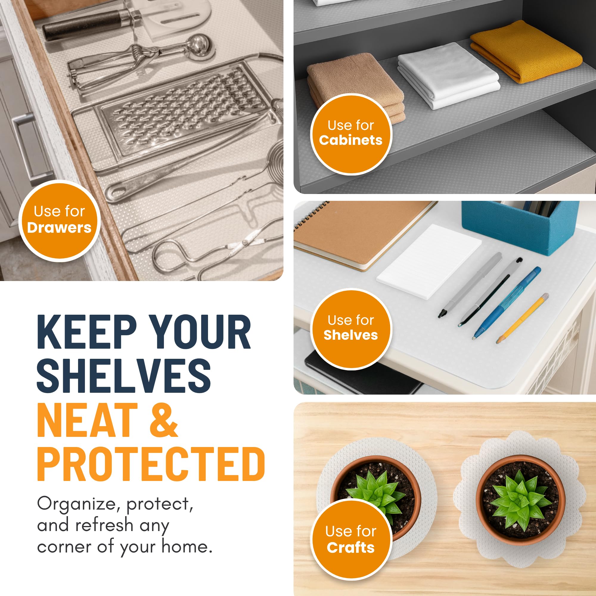 Refrigerator Liners for Shelves (11.2 Sq Ft)