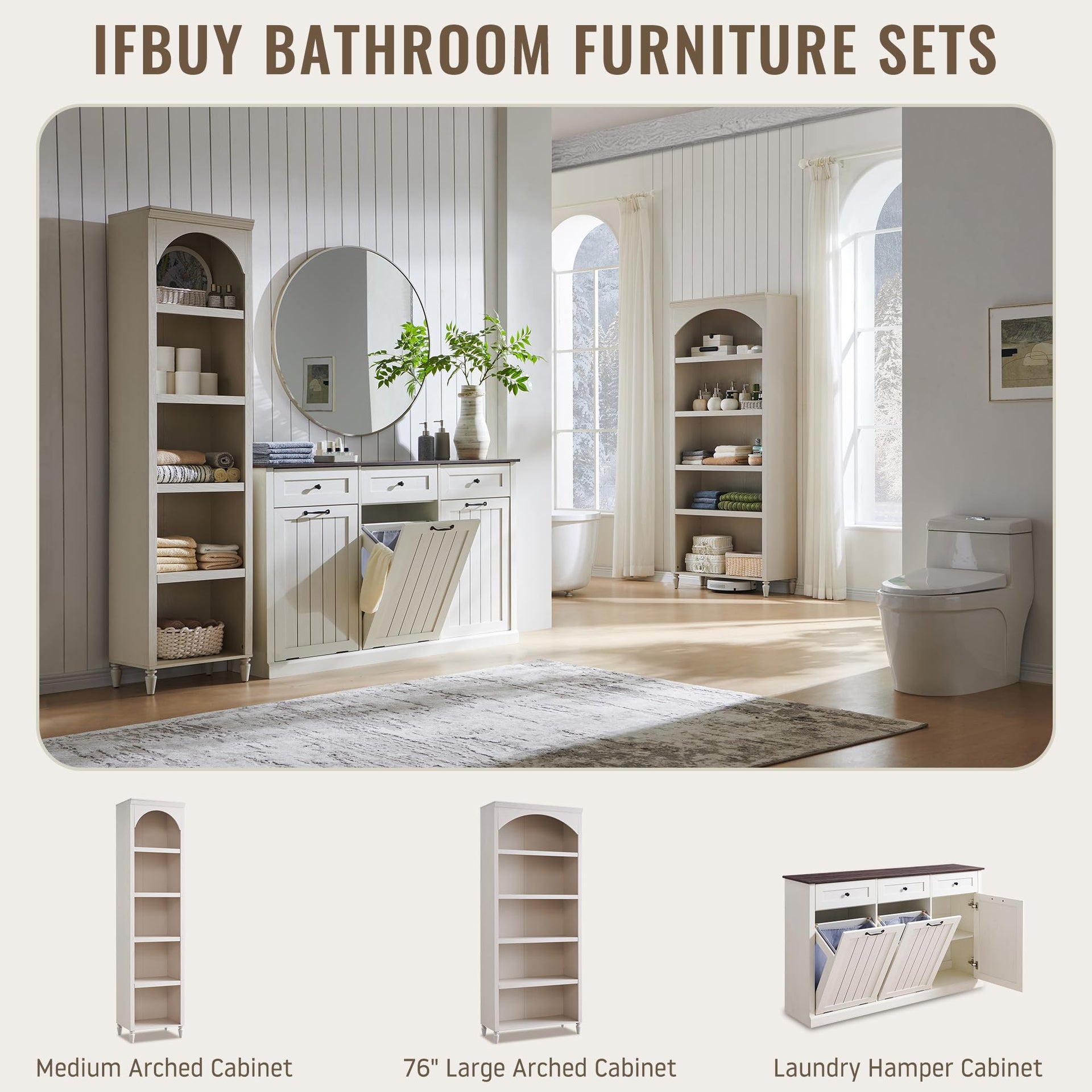 Triple Tilt Out Laundry Hamper Cabinet