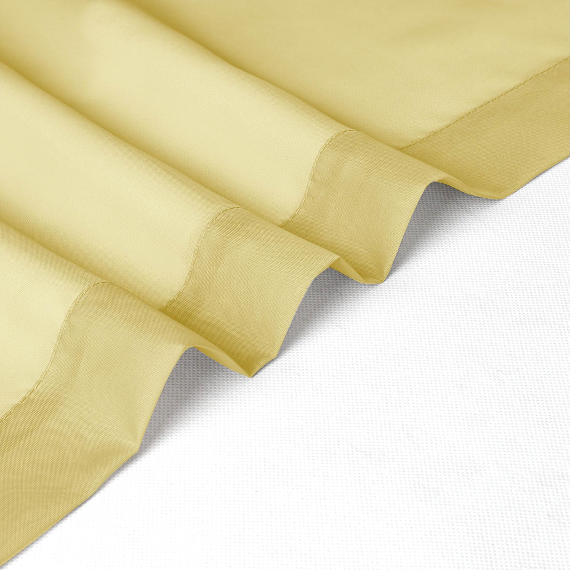 Mustard Yellow Short Sheer Curtains 30 inch Length (2 Count)