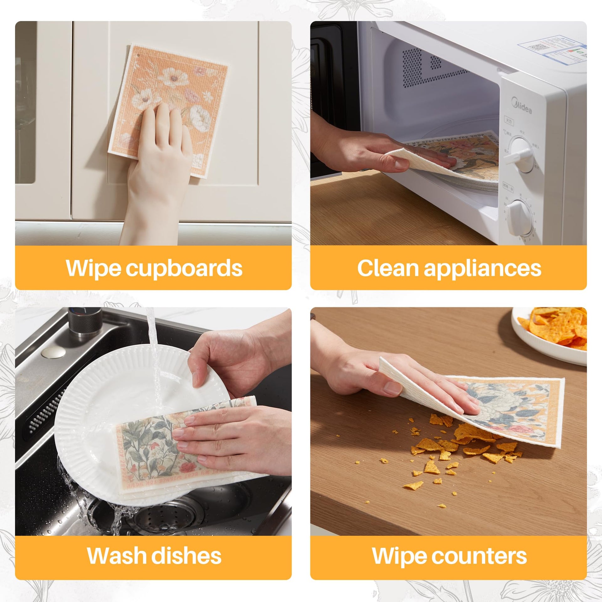 6 Pack Dishcloths for Kitchen (6 Count)