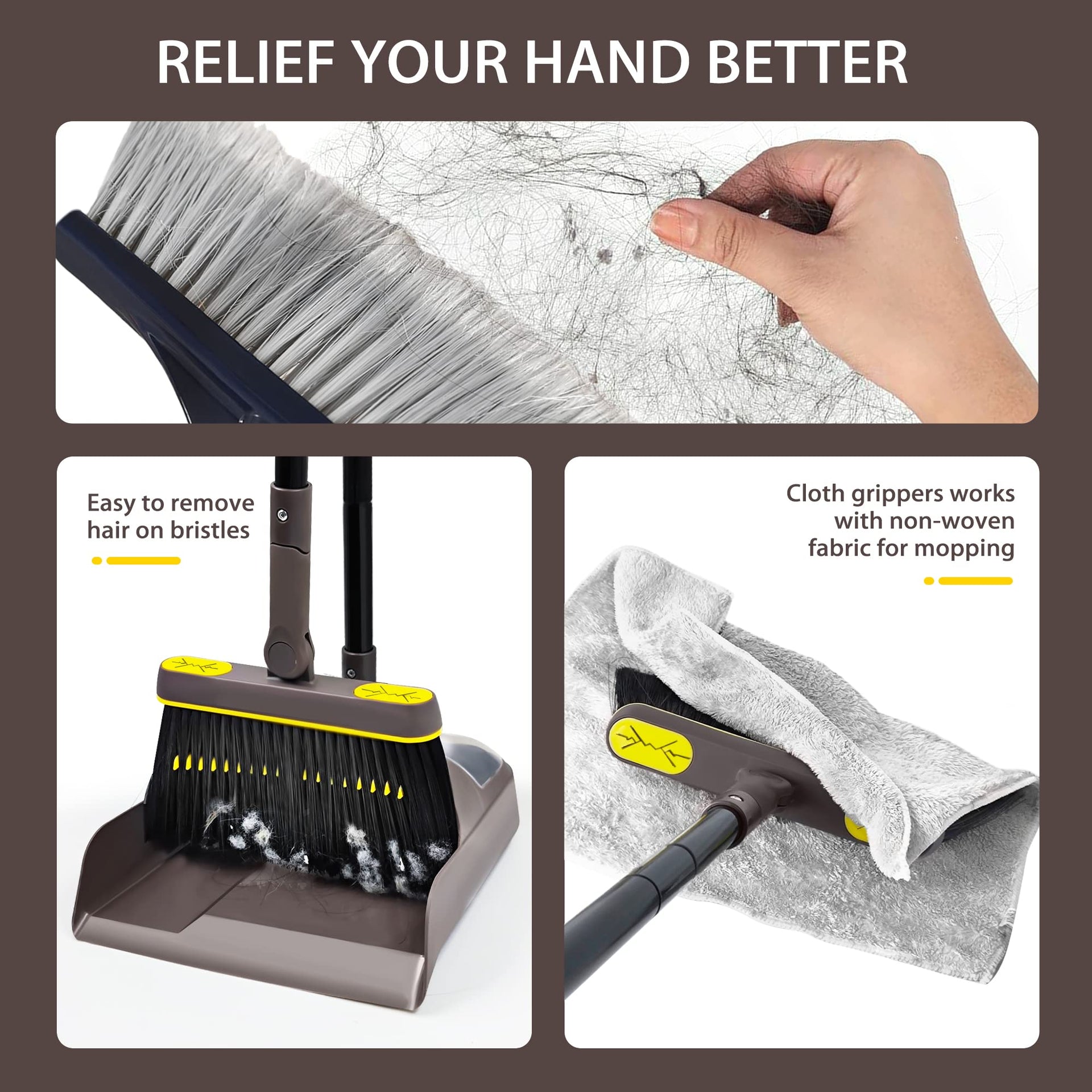Broom with Dustpan Combo Set