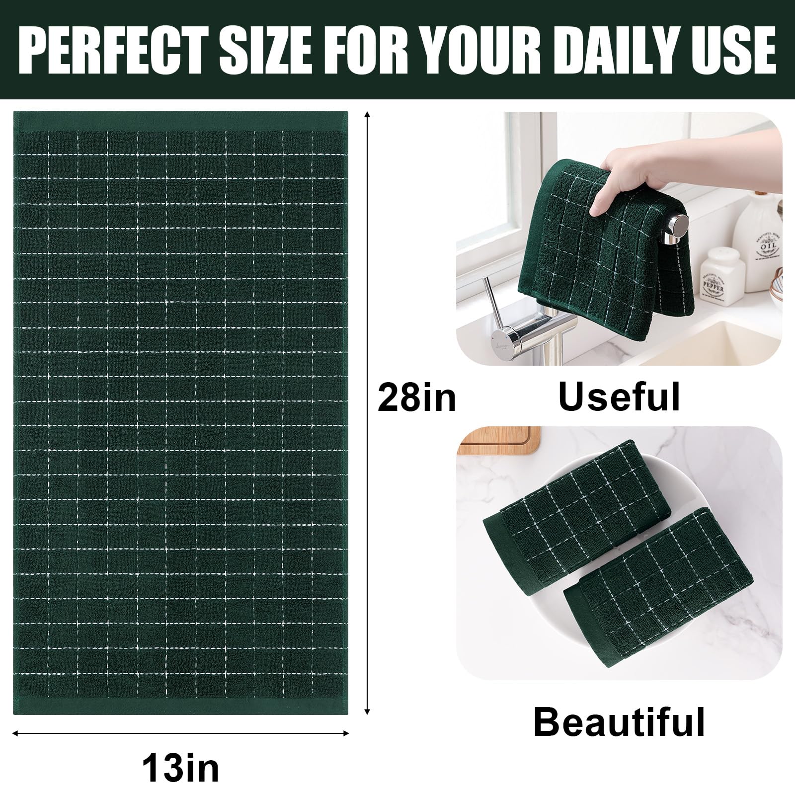 100% Cotton Terry Kitchen Towels (8 Count)