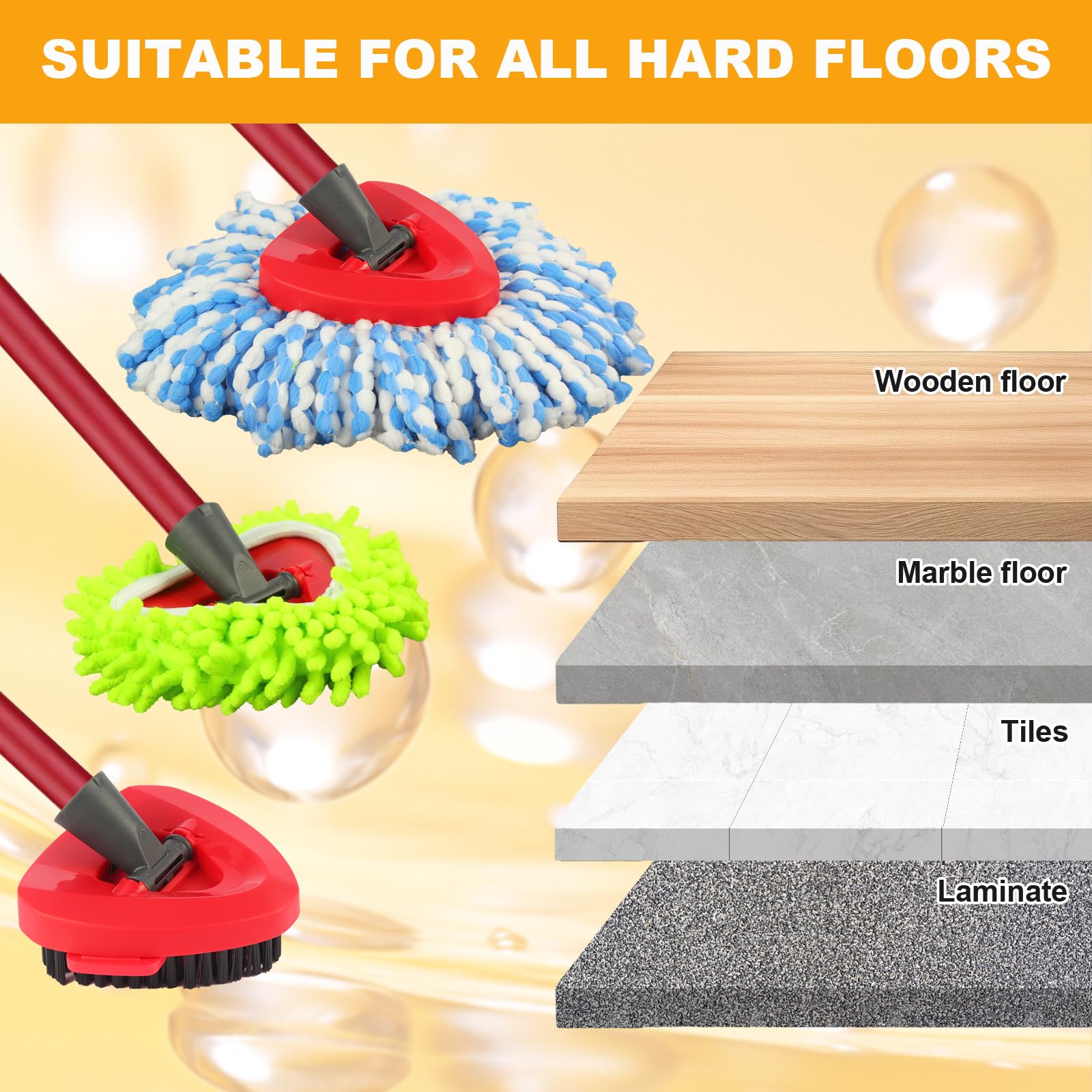 Mop Heads Replacements for OCedar RinseClean 2 Tank Spin Mop System