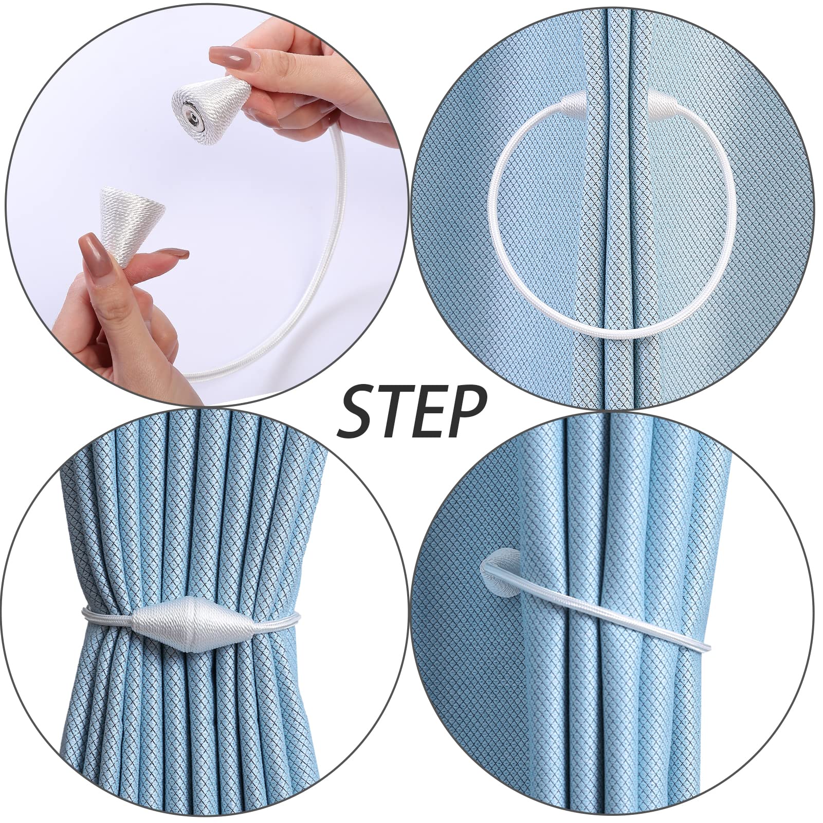 2 PCS Magnetic Curtain Tiebacks (2 Count)