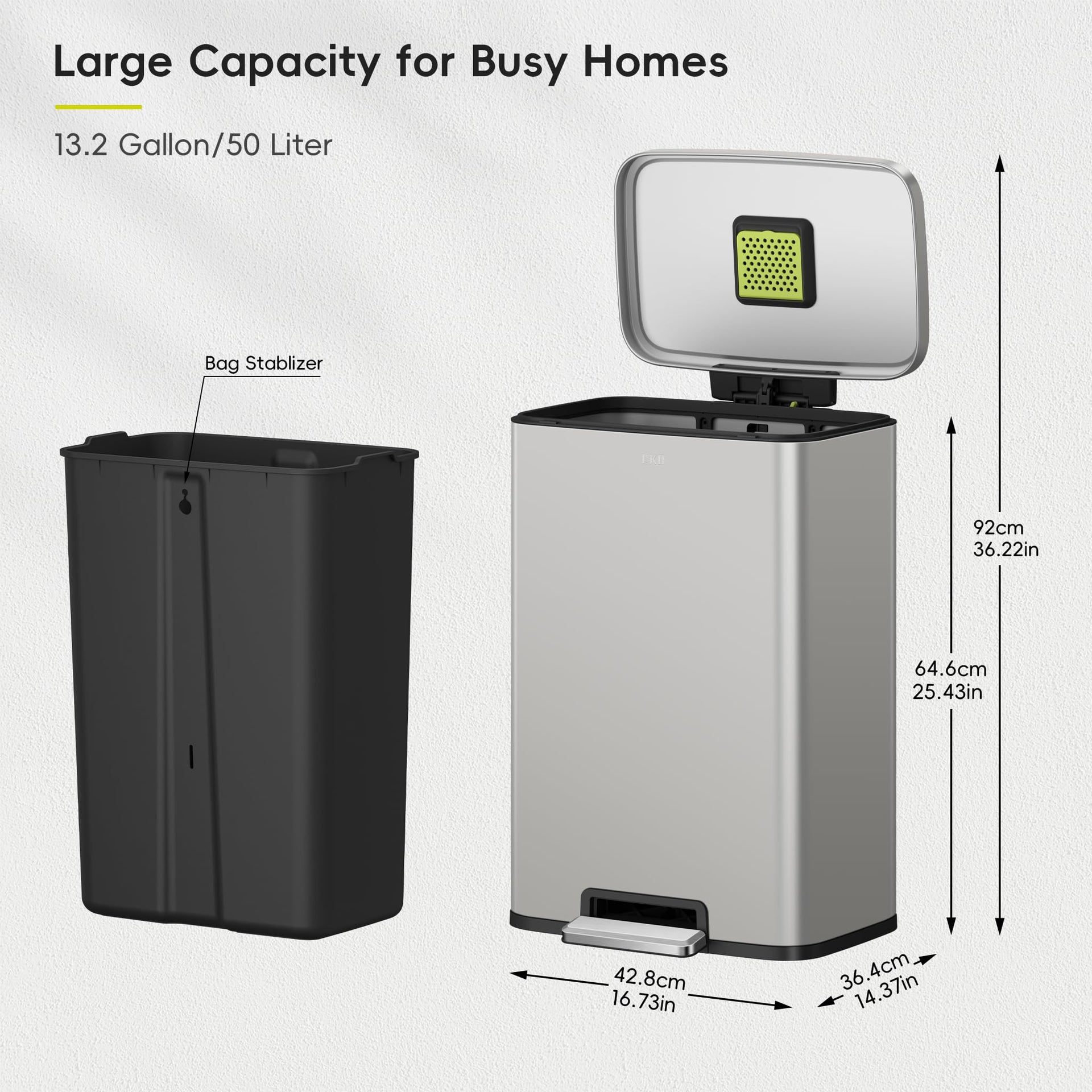 Madison Matte Grey Stainless Steel 13.2 Gal