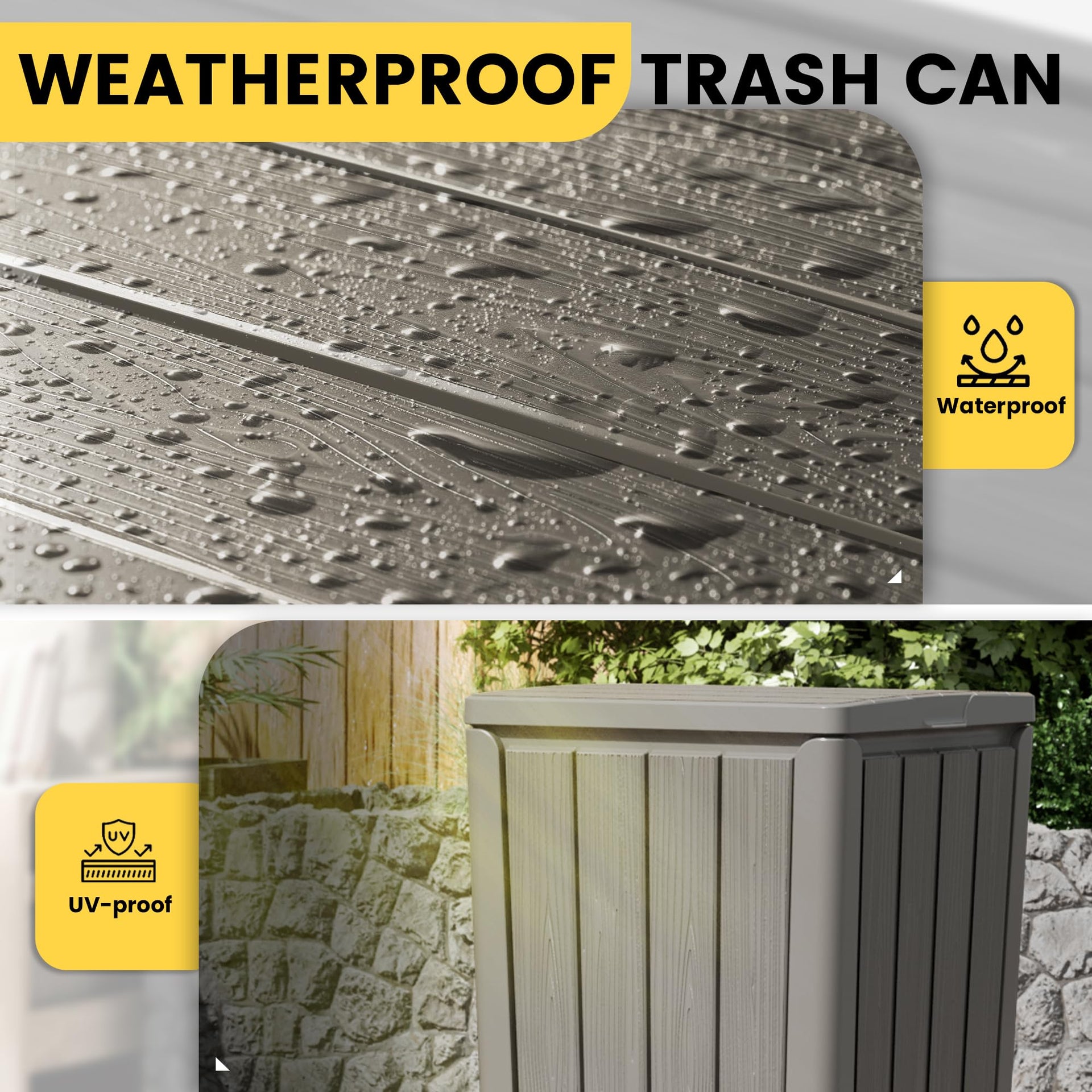 Outdoor Trash Can with Lid