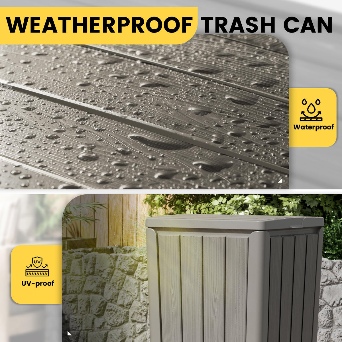 Outdoor Trash Can with Lid