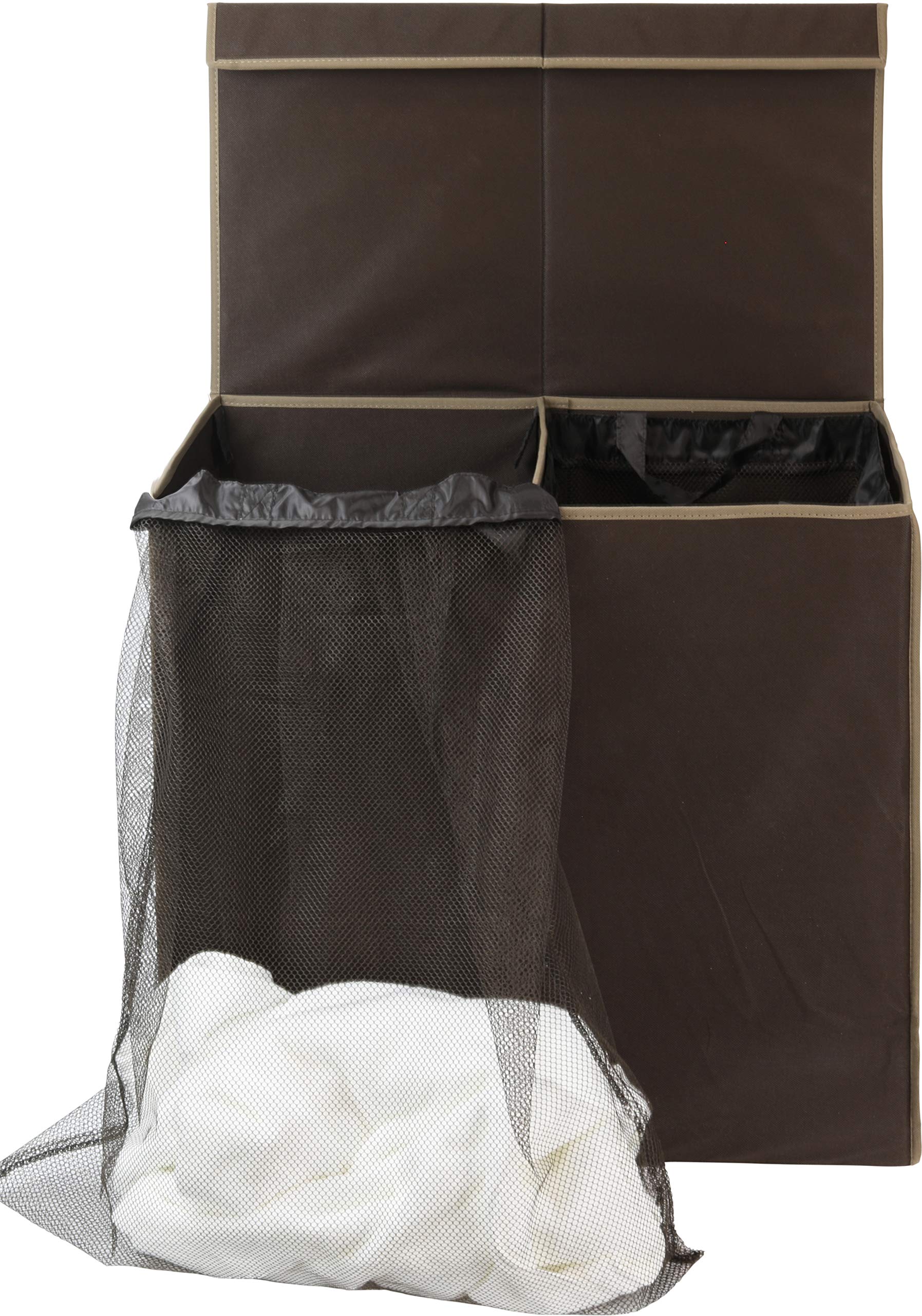 Double Laundry Hamper with Lid & Removable Bags