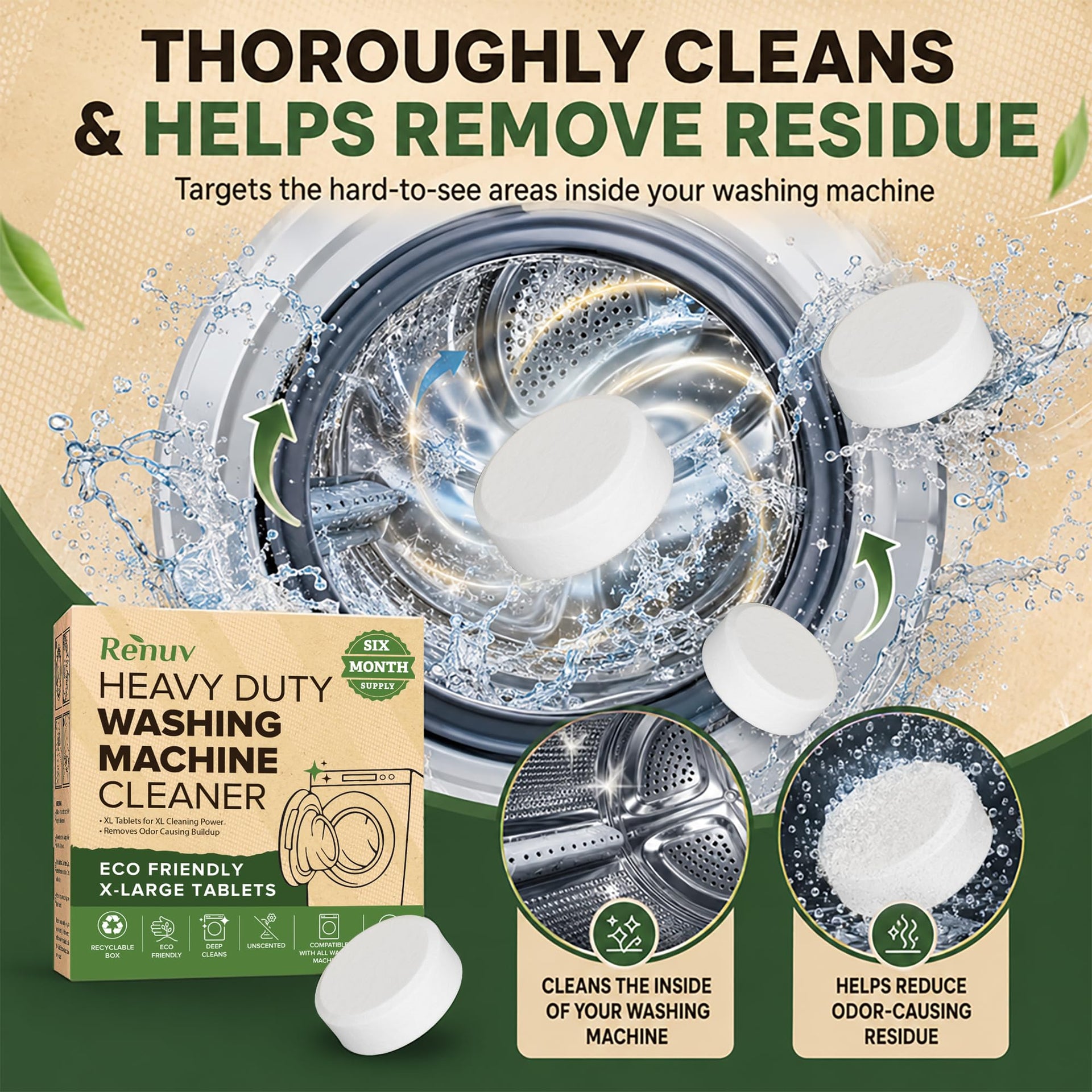 Dishwasher Cleaner + Washing Machine Cleaner Bundle (18 Count)