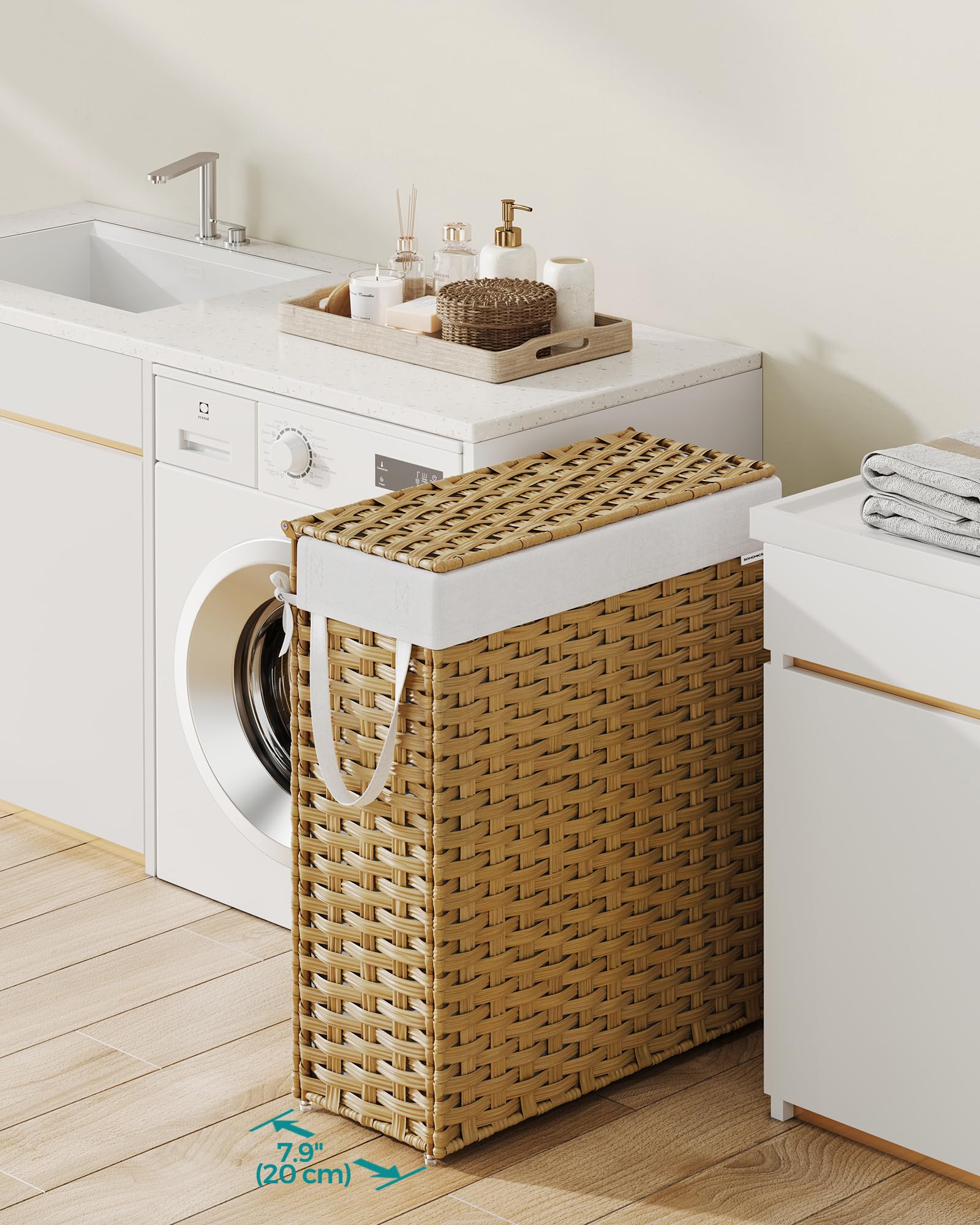 Slim Laundry Hamper with Lid