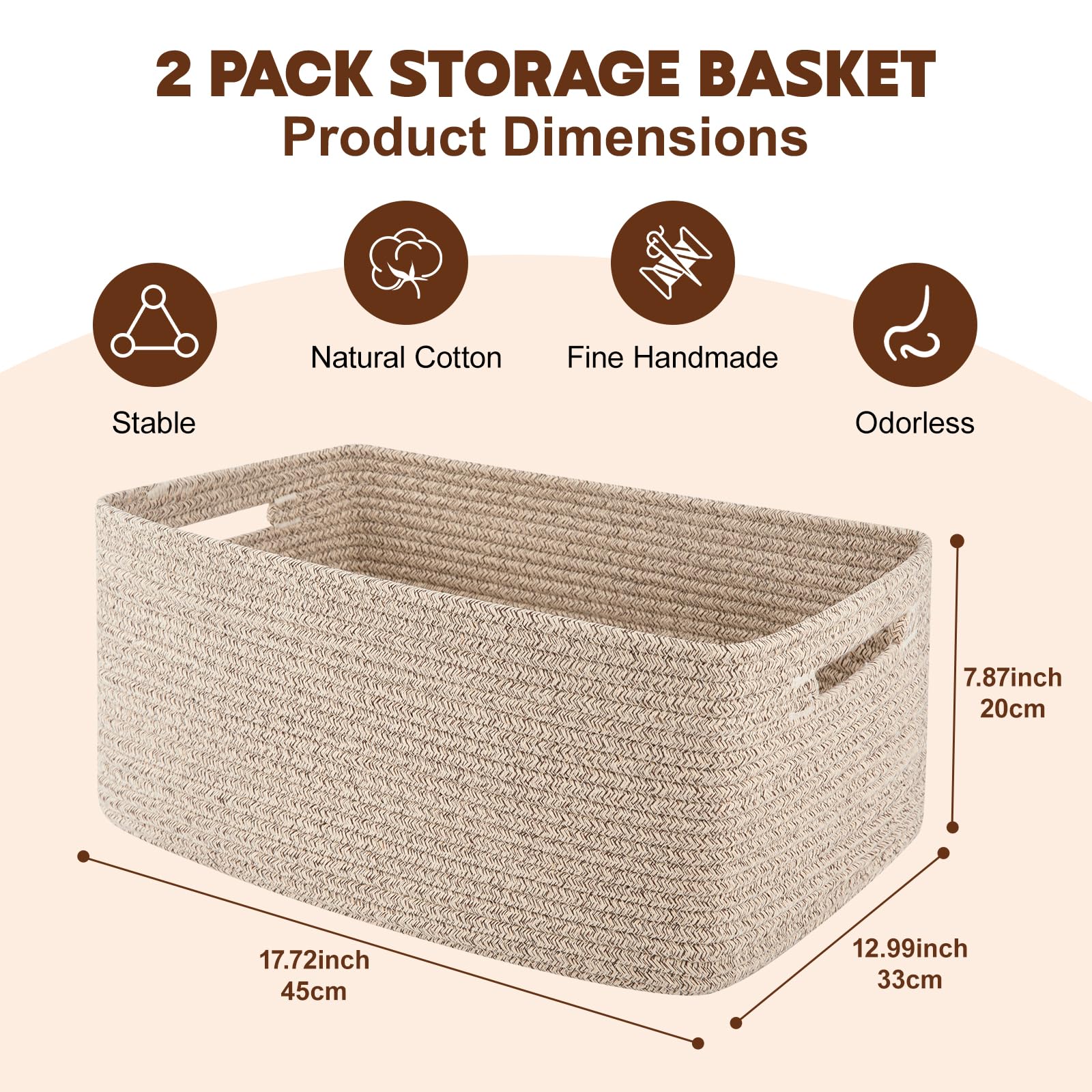 Storage Basket for Shelves (2 Count)