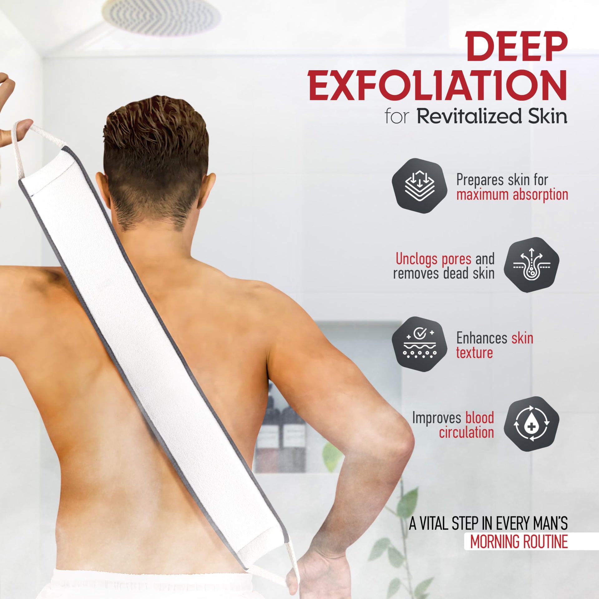 Men's Back Scrubber for Shower