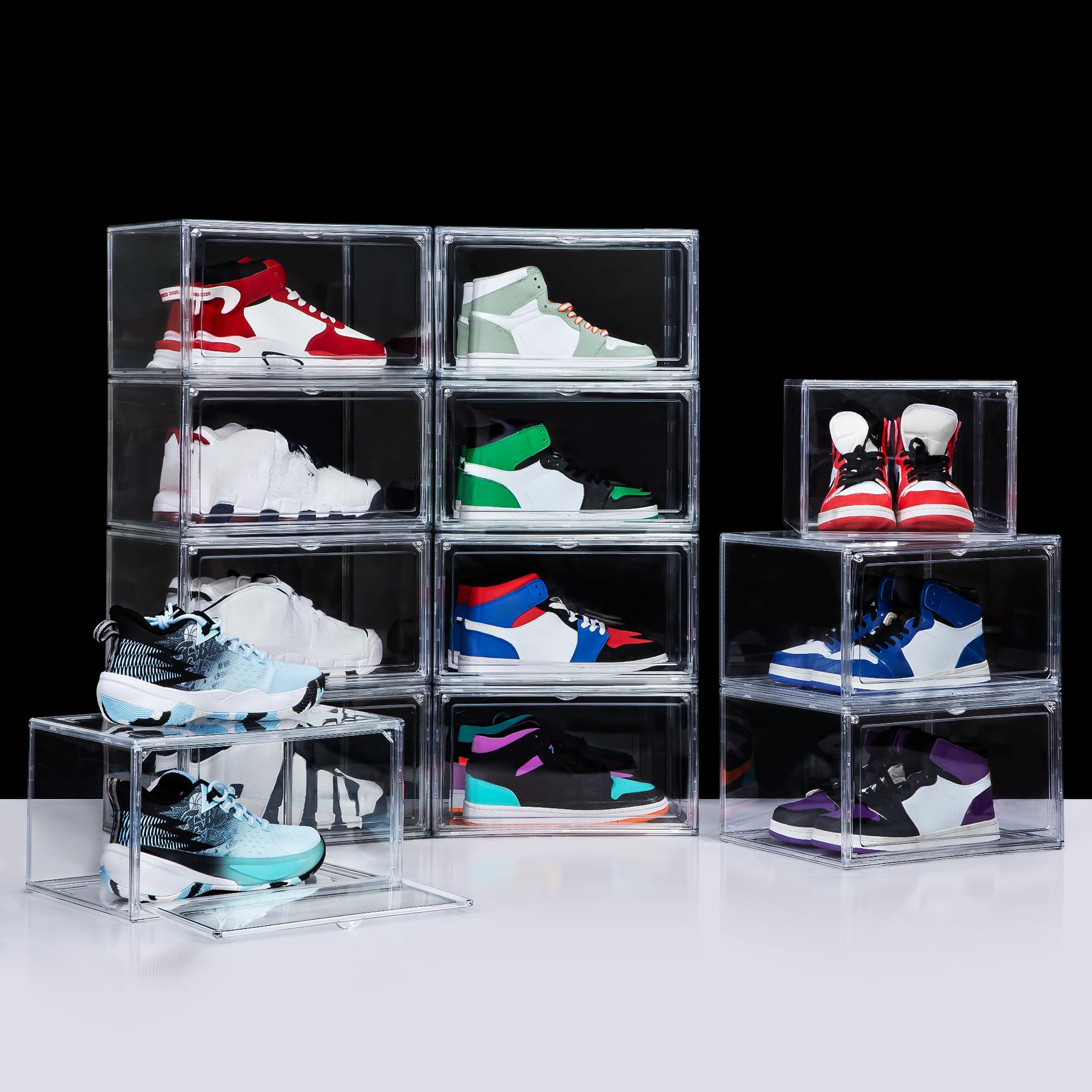 12 Pack Acrylic Shoe Boxes Side Open (12 Count)