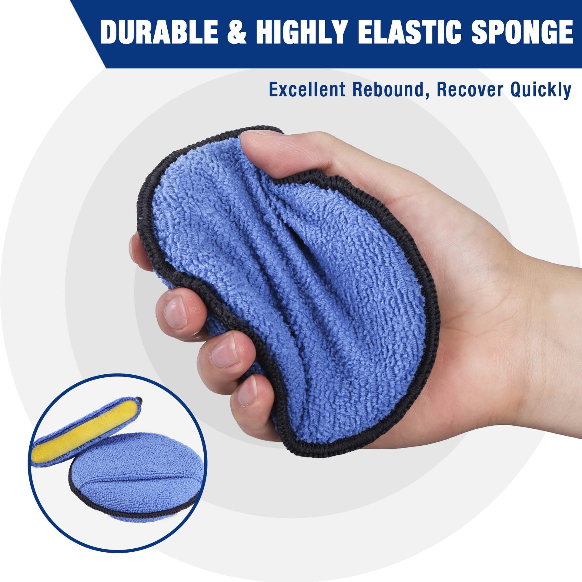 12 Pack Car Wax Applicator Pads with Finger Pocket (12 Count)