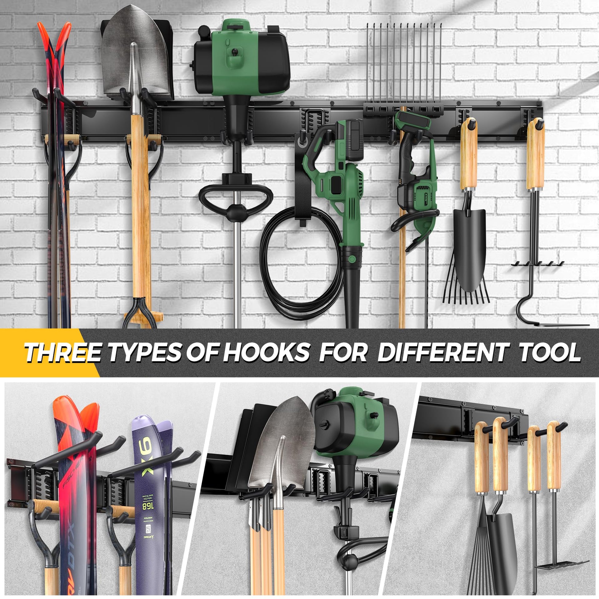 49.5"Garage Tool Organizer Wall Mount 500lbs Garden Tool Organizer