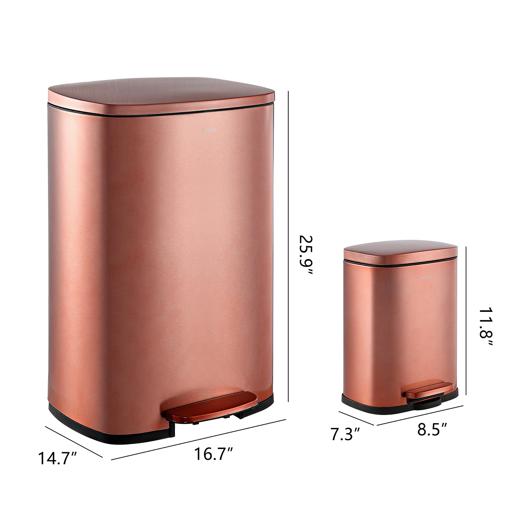 Connor 2 Piece Stainless Steel Trash Can (2 Count)
