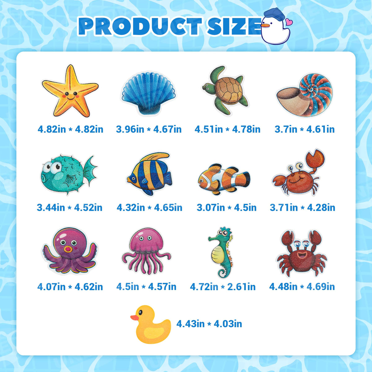 Kids Bathtub Mat Non Slip with 24PCS Bathtub Stickers for Toddlers