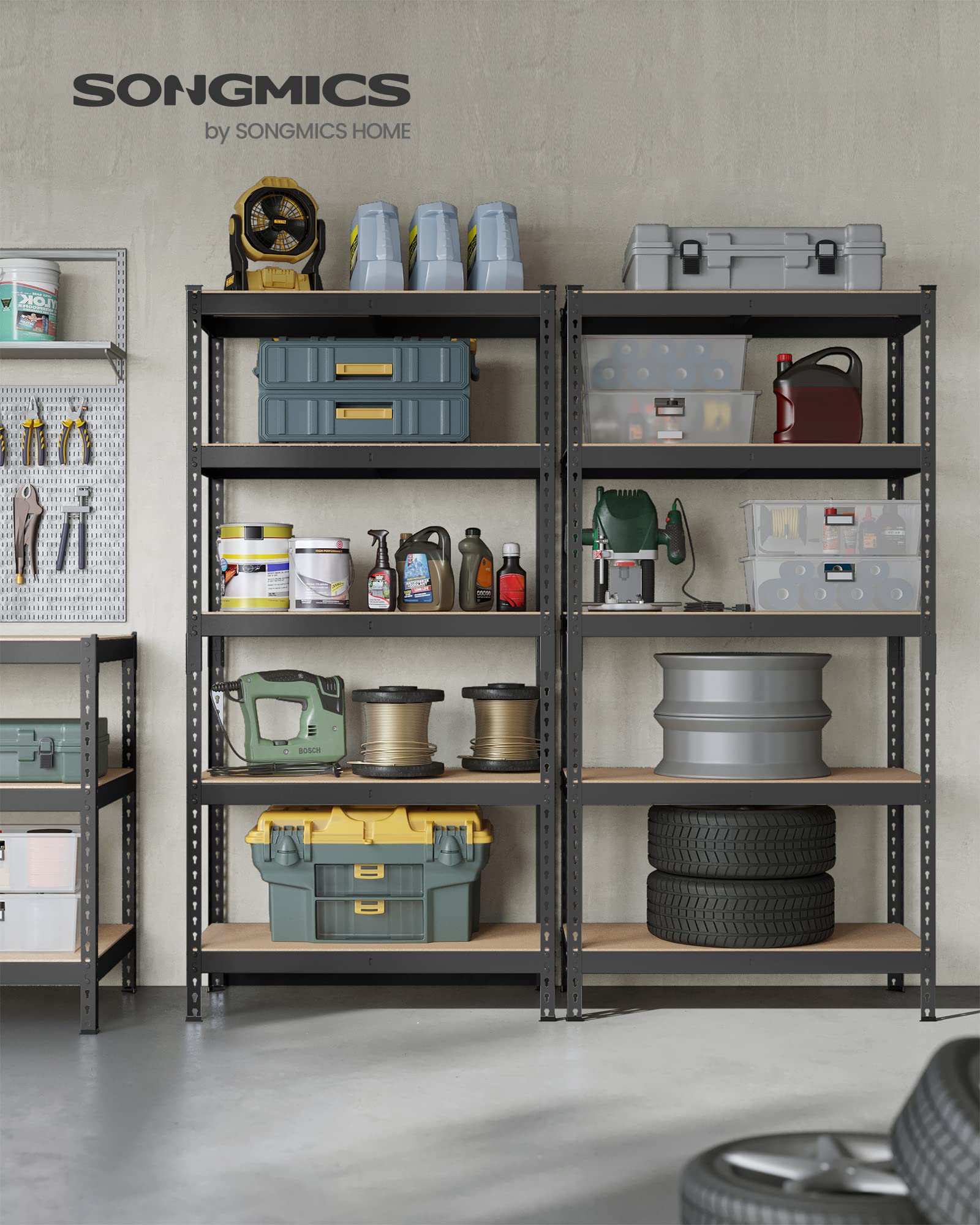 Set of 2 5 Tier Boltless Assembly Storage Shelves (2 Count)