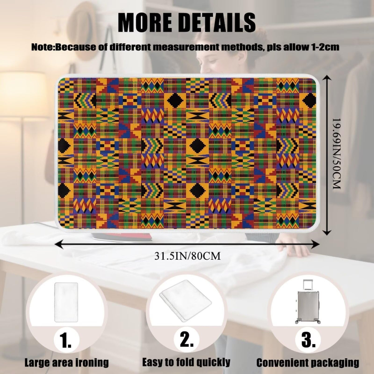 Ironing Mat Pad for Table Portable Travel Iron Blanket African Print Ironing Board Covers Tribal Pressing Mat Heat Press Pads 32x16 Inches
