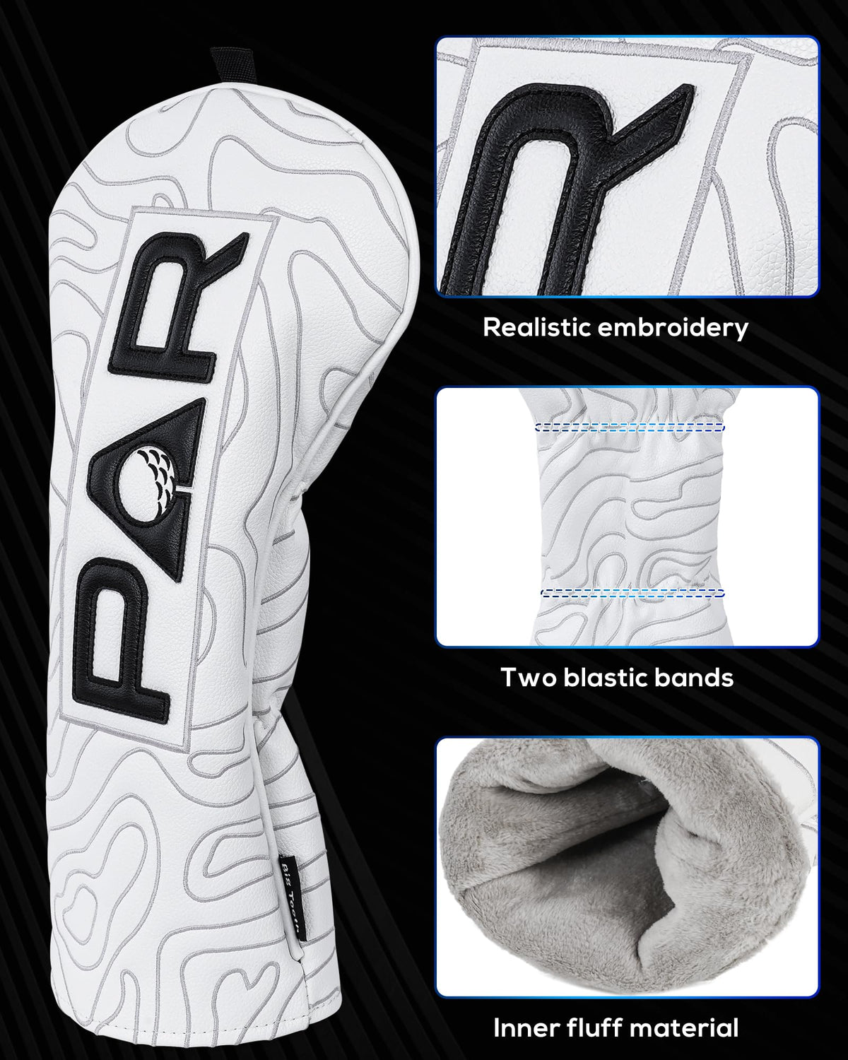 Golf Club Headcover Full Set Driver Fairway Hybrid Putter Headcover Leather Golf Club Head Covers