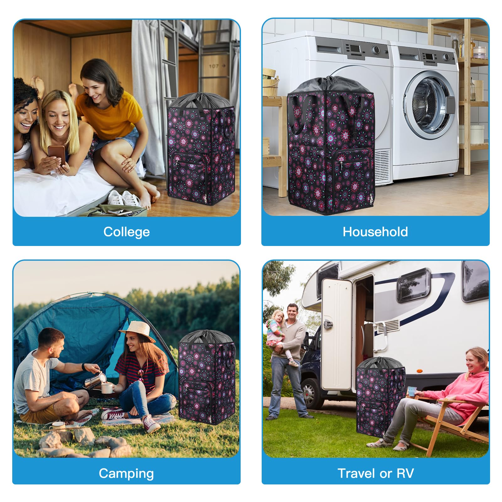 Laundry Backpack Bag for Women Girls