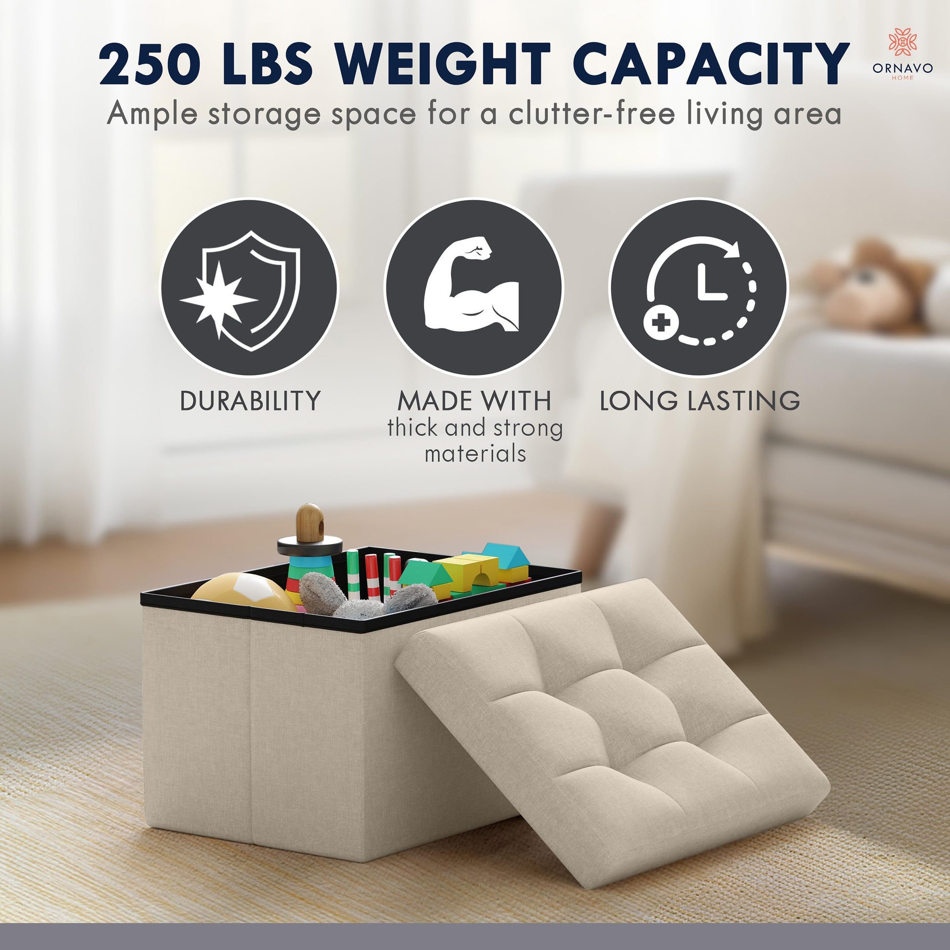 Small Rectangle Ottoman Set of 2 (2 Count)