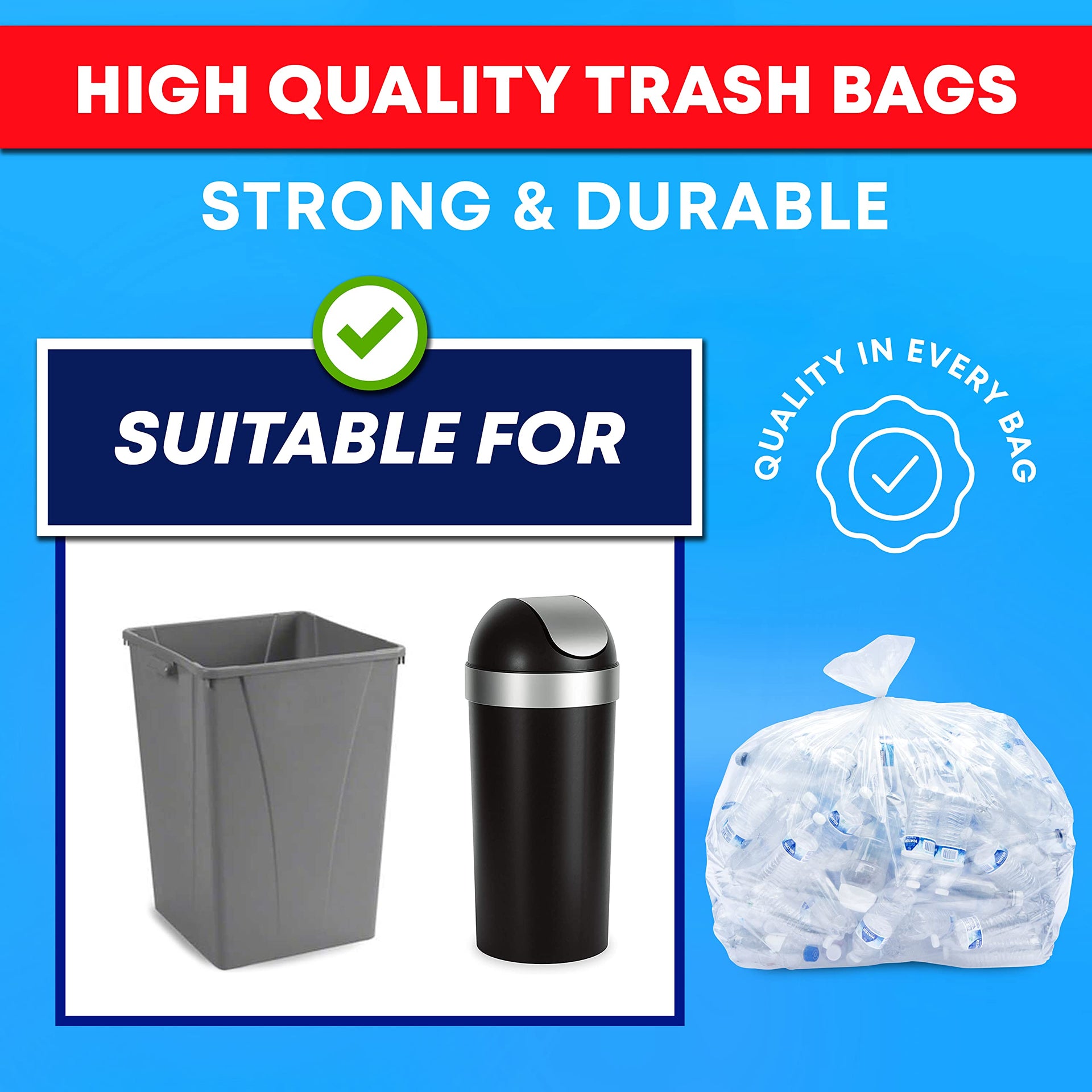 30 33 Gallon Trash Bags Heavy Duty (100 Count)