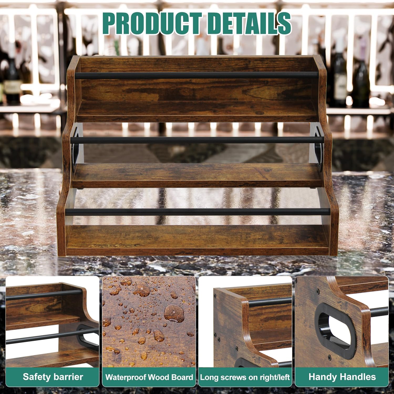 3 Tier Liquor Bottle Display Shelf
