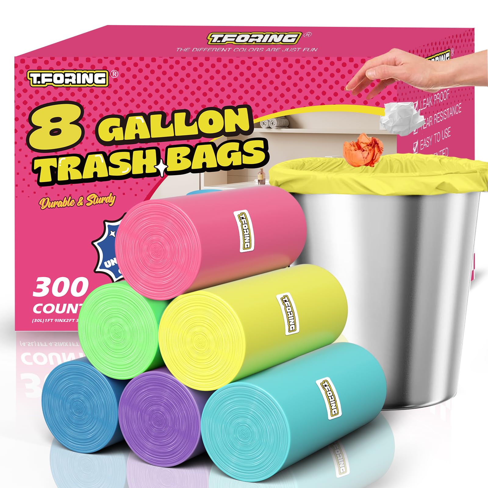 Medium 8 Gallon Trash Bags Unscented (300 Count)