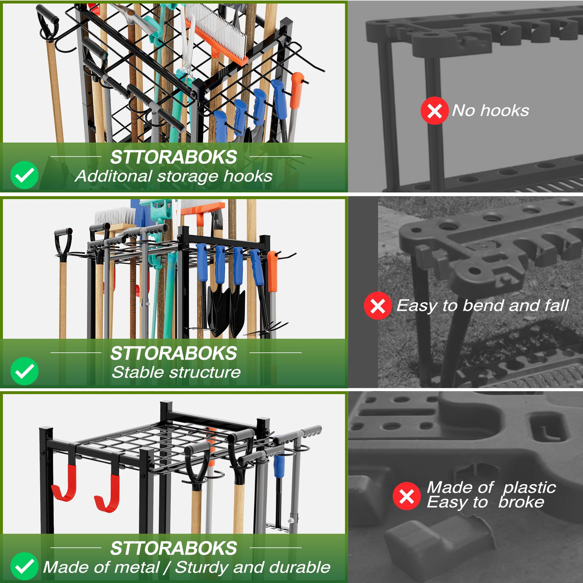 Garden Tool Organizer Rack Up to 50 Tools