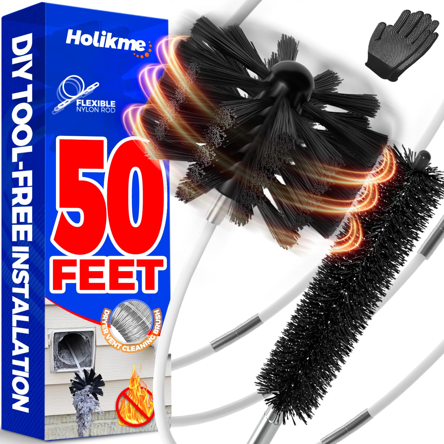 50Ft Dryer Vent Cleaner Kit