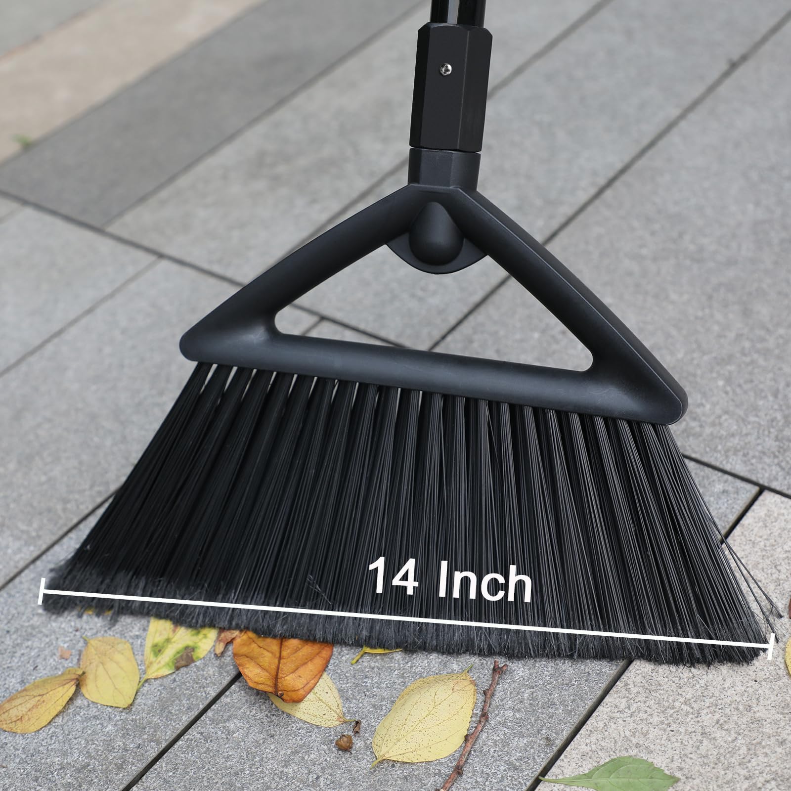 Heavy Duty Black Angle Broom with Long Handle (4 Count)