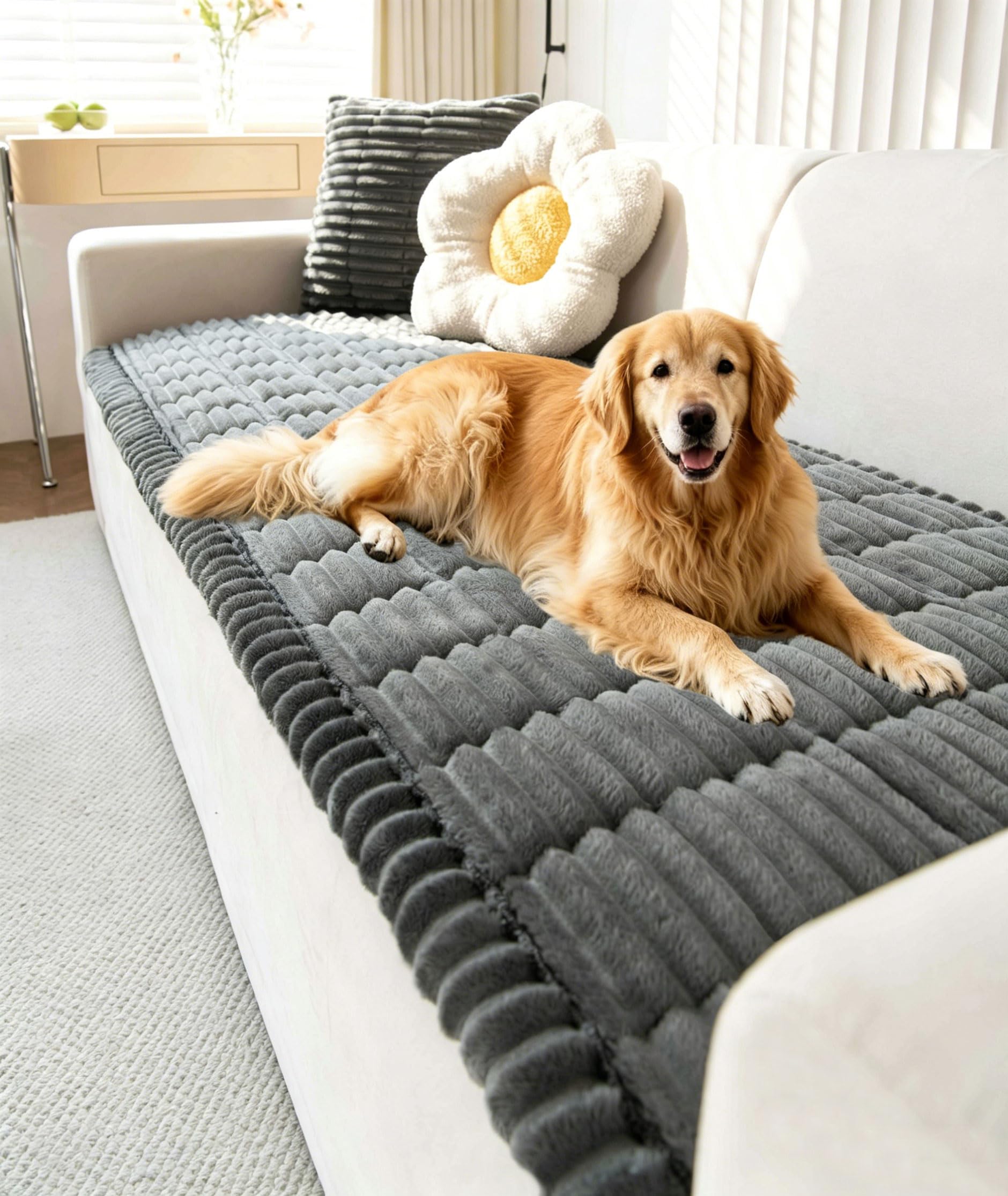 Washable Couch Covers for 3 Cushion Sofa Non Slip Pet Dog Sofa Cover (9 Ounce)