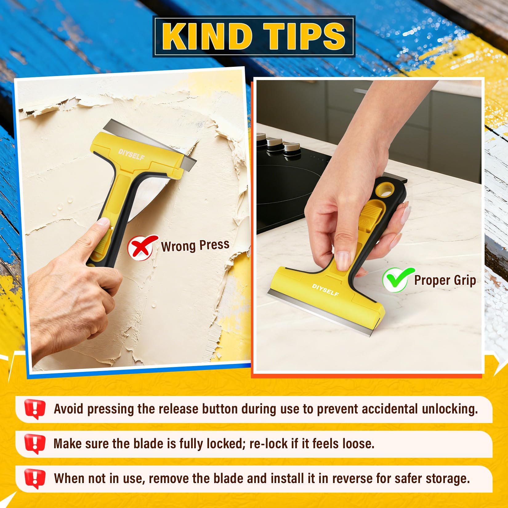 Floor Scraper with 10 Extra 4" Razor Blades