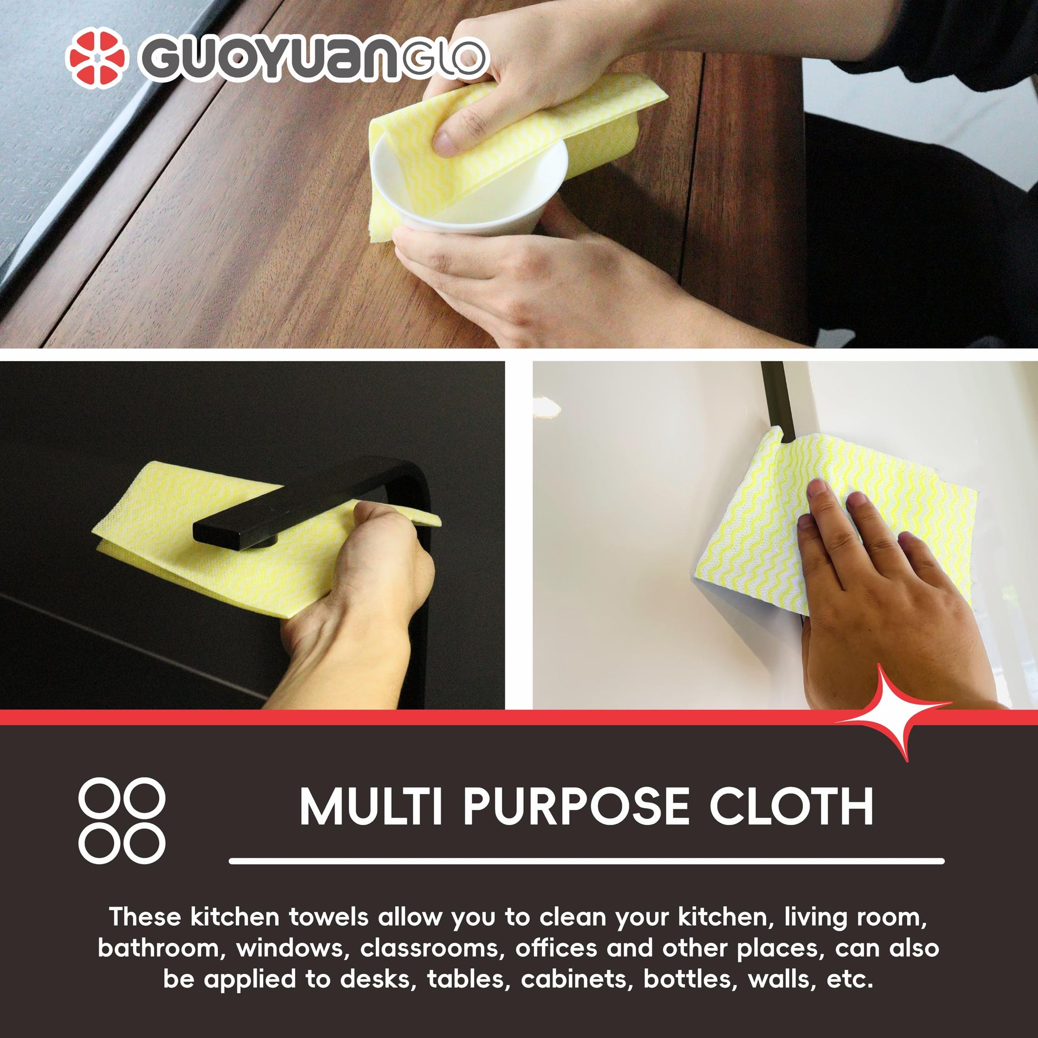 Disposable Dish Cloths Disposable Cleaning Towels Heavy Duty Reusable Cleaning Cloths Dish Rags for Kitchen (50 Count)