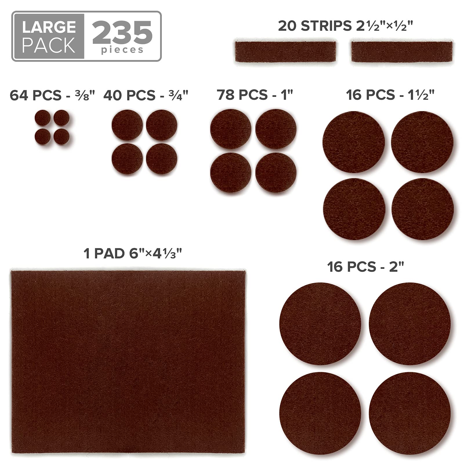 Felt Furniture Pads X (235 Count)