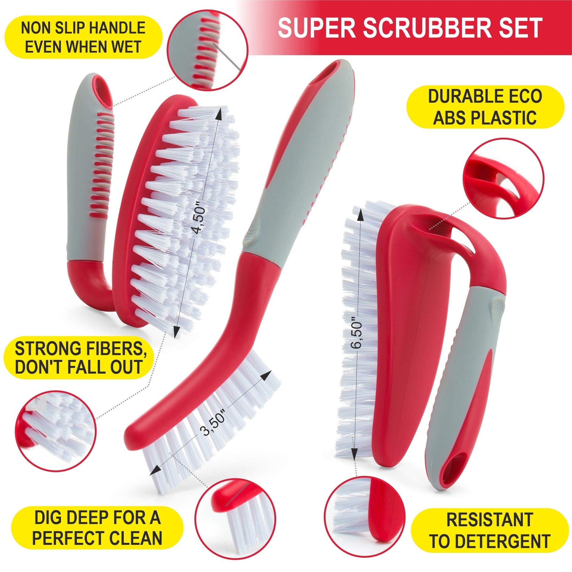 Scrub Brush Set of 6 pcs (6 Count)