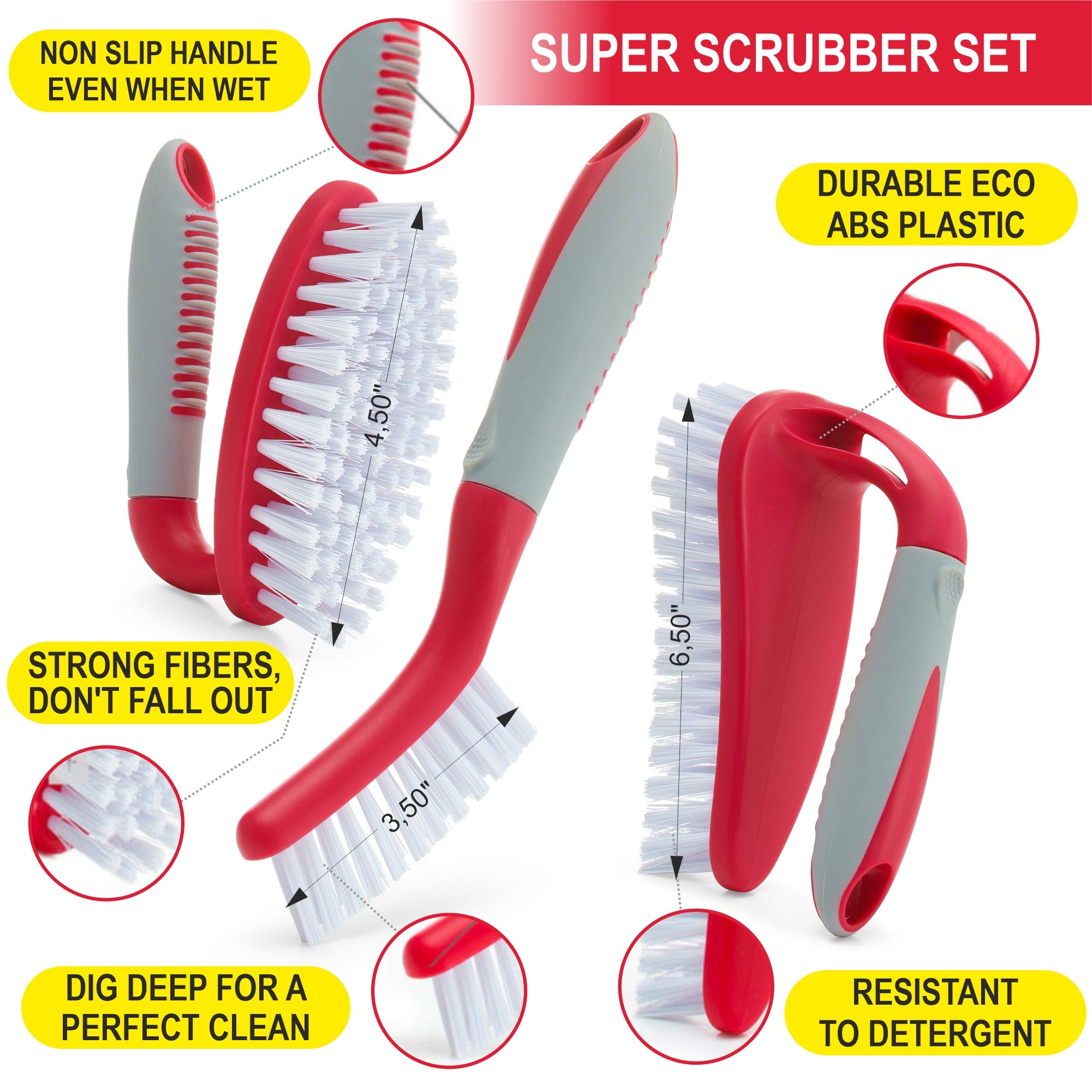 Scrub Brush Set of 6 pcs (6 Count)