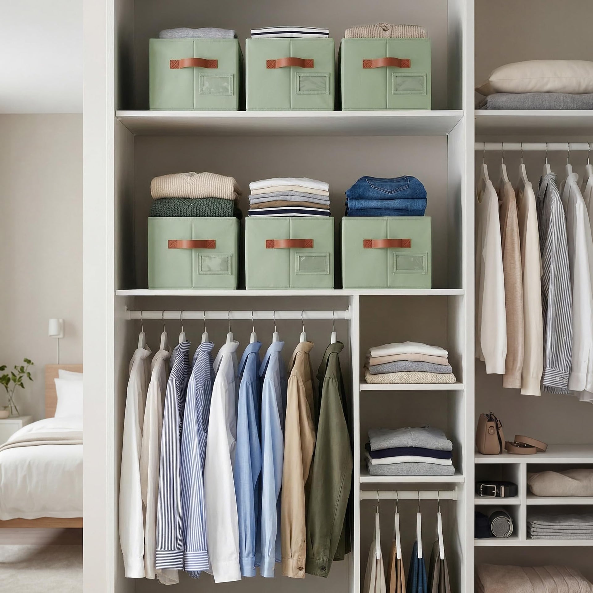 Closet Storage Bins with Label (3 Count)