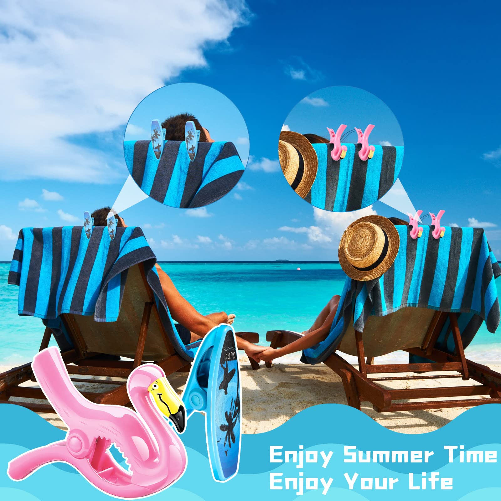 4 Pcs Beach Towel Clips (4 Count)