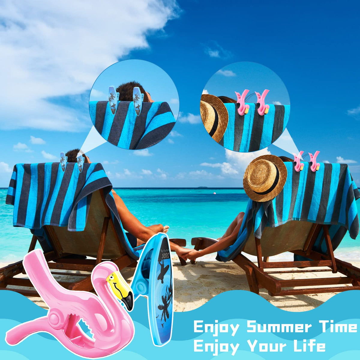 4 Pcs Beach Towel Clips (4 Count)