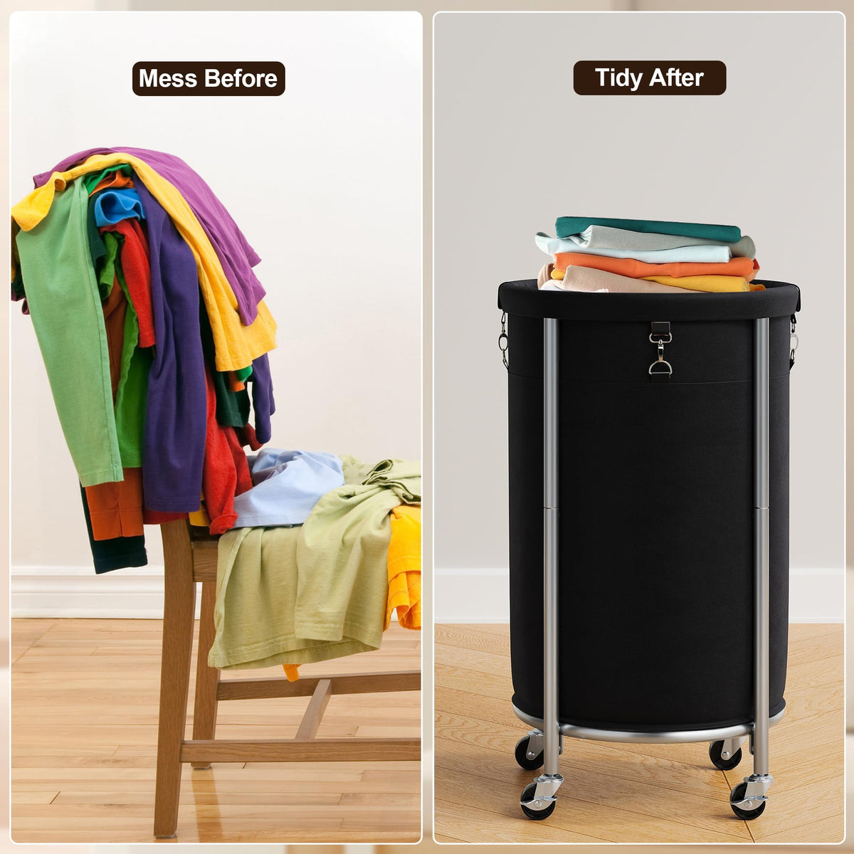 Laundry Basket with Wheels