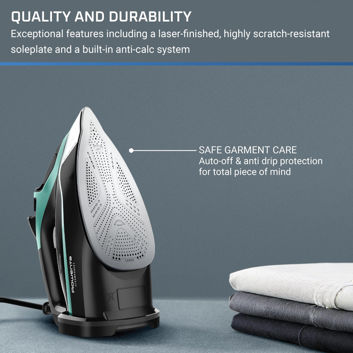 Steam Force Stainless Steel Soleplate Steam Iron for Clothes