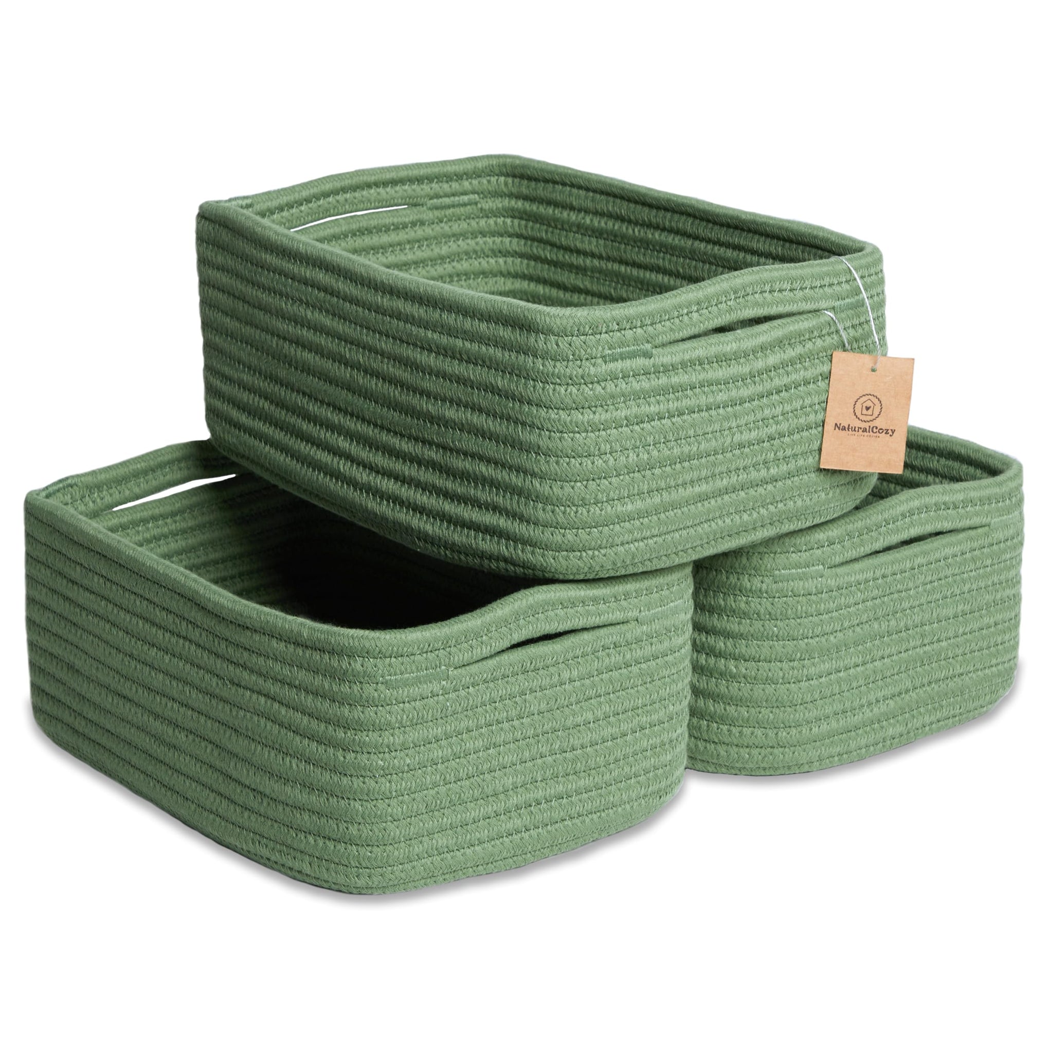 11.8"x8"x4.5” Rectangle Storage Baskets for Shelves 3 Pack (3 Count)