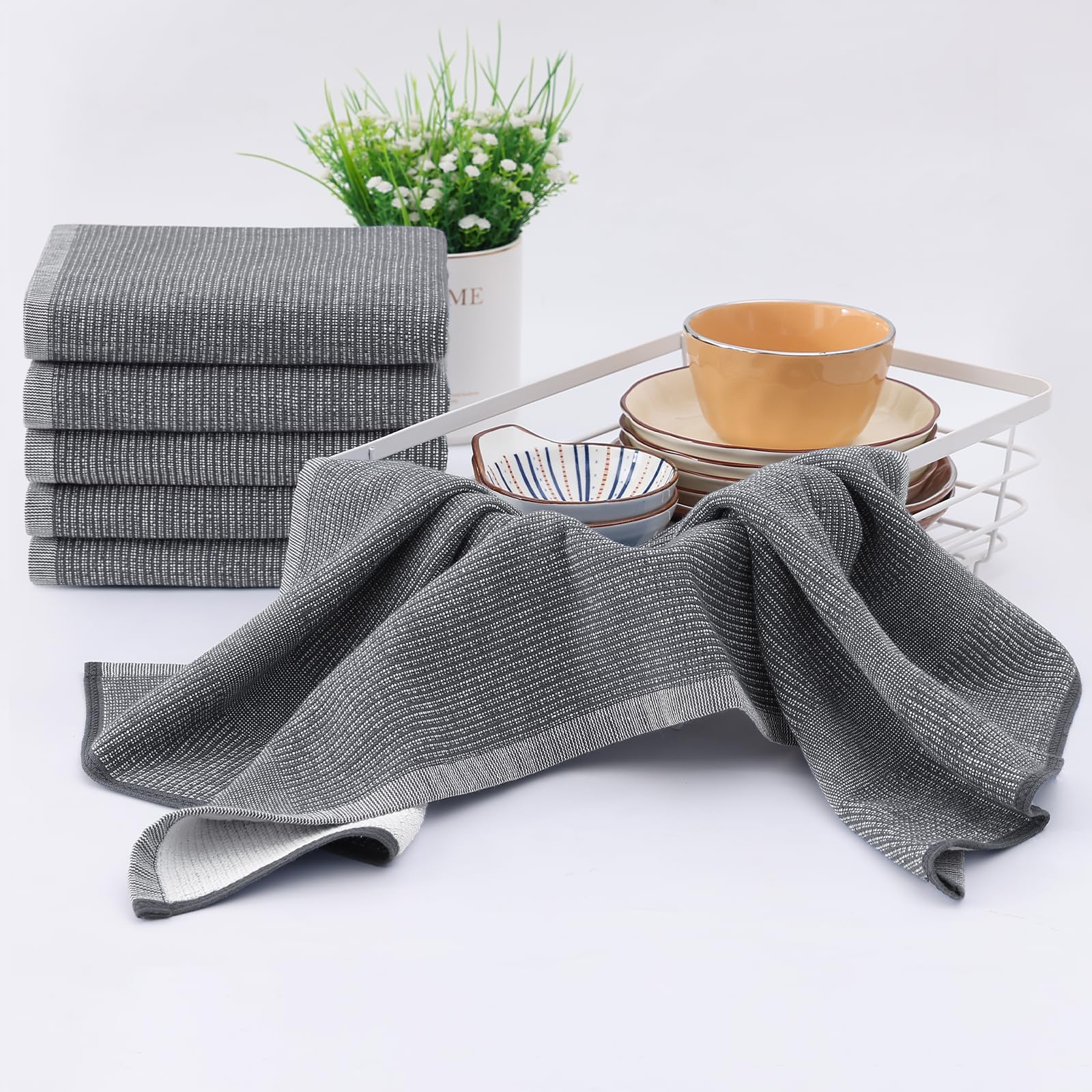 380 GSM Cotton Premium Kitchen Towels 8 Pack (8 Count)