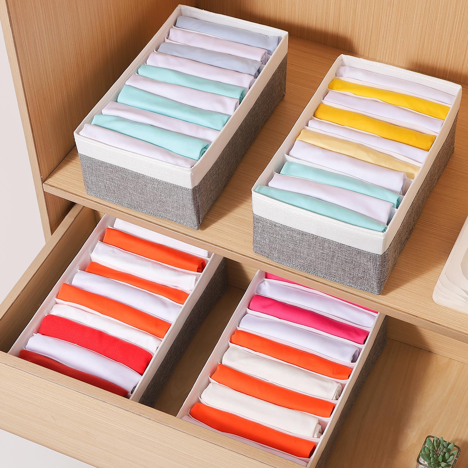 4 Packs T shirt Drawer Organizers for Clothing (4 Count)
