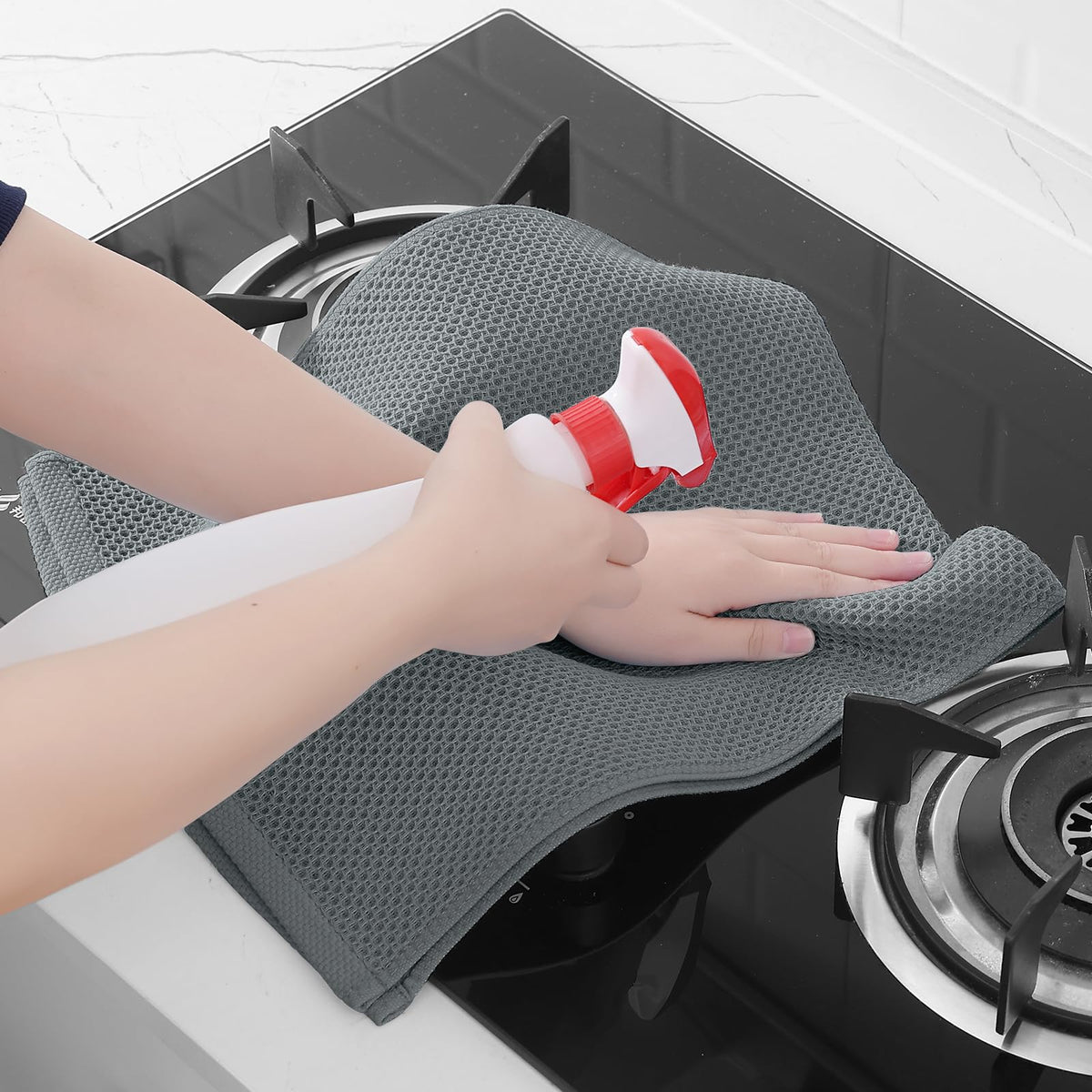 100% Cotton Waffle Weave Kitchen Dish Towels 4 (4 Count)