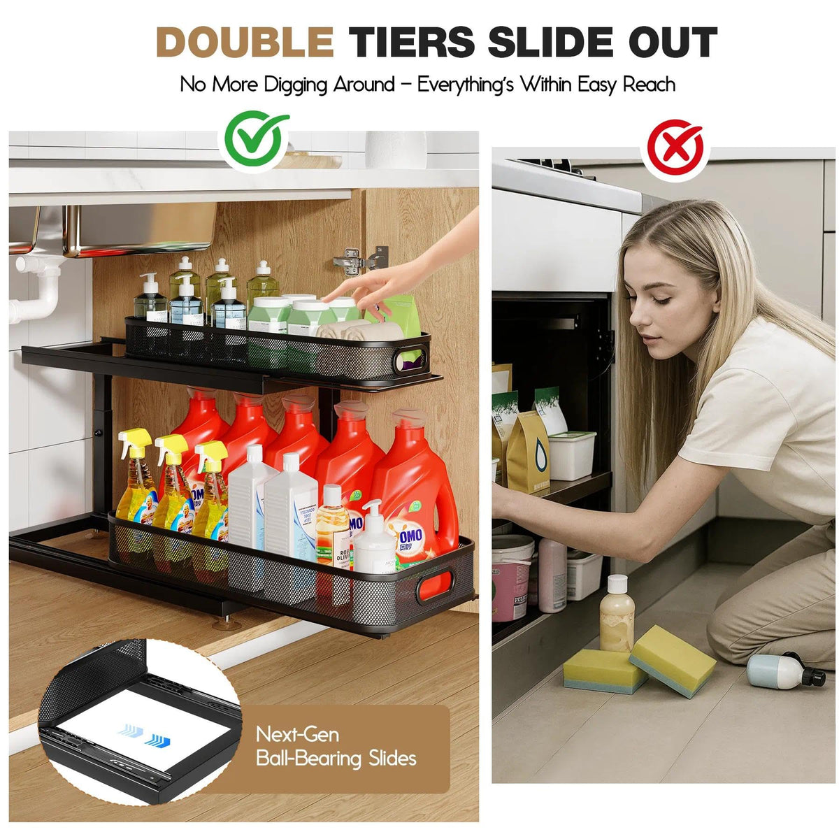 2 Pack 18.5 IN Depth Under Sink Organizer With Next (2 Count)
