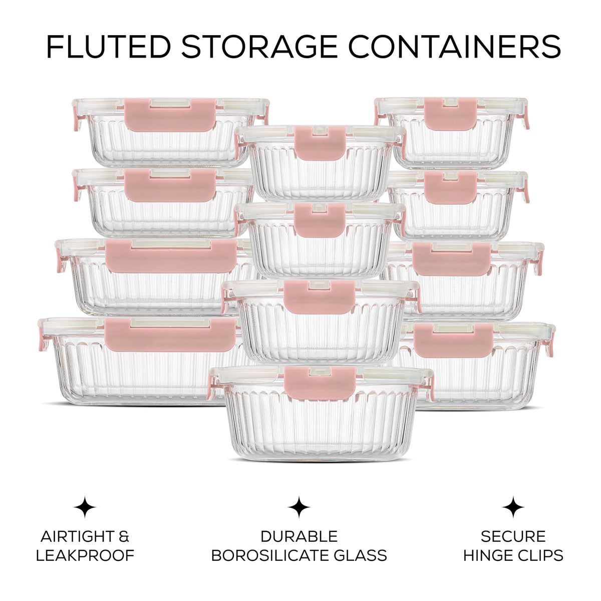 24pc Borosilicate Glass Storage Containers with Lids (24 Count)