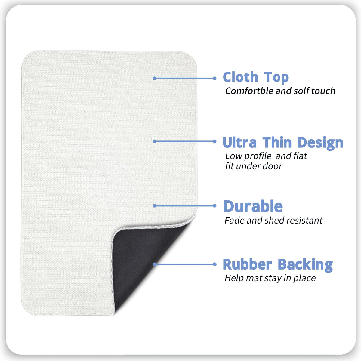 Bath Mat Ultra Thin Bathroom Rugs (2 Sq Ft)